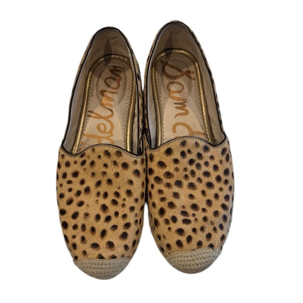 SAM EDELMAN “KESIA” LEATHER UPPER LEOPARD ESPADRILLE. Size: 6.5 - Picture 5 of 6